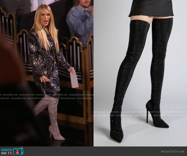Solangel Crystal Thigh-high Boots worn by Carrie Underwood on American Idol