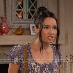 Sophia’s purple print top on Days of our Lives