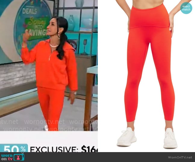 Spanx SPANXshape™ Booty Boost Leggings in Poppy worn by Elizabeth Werner on CBS Mornings