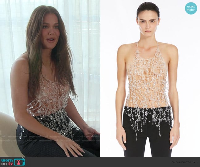 Sportmax Top Embroidered with Crystals worn by Khloe Kardashian (Khloe Kardashian) on The Kardashians