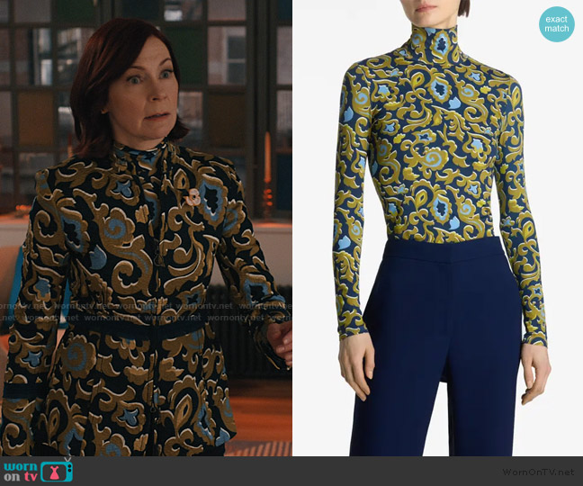 St. John Collection Nuda Paisley Print Top worn by Elsbeth Tascioni (Carrie Preston) on Elsbeth