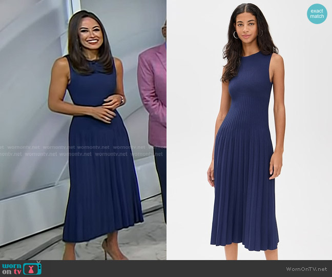 Staud Elyse Dress in Navy worn by Kaylee Hartung on Today