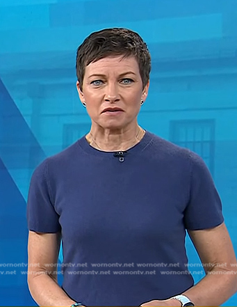 Stephanie’s blue short sleeve sweater on Today