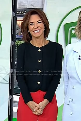 Stephanie Ruhle’s black jacket with gold buttons on Today