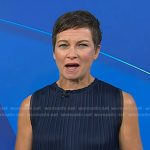 Stephanie’s navy pleated sleeveless top on Today