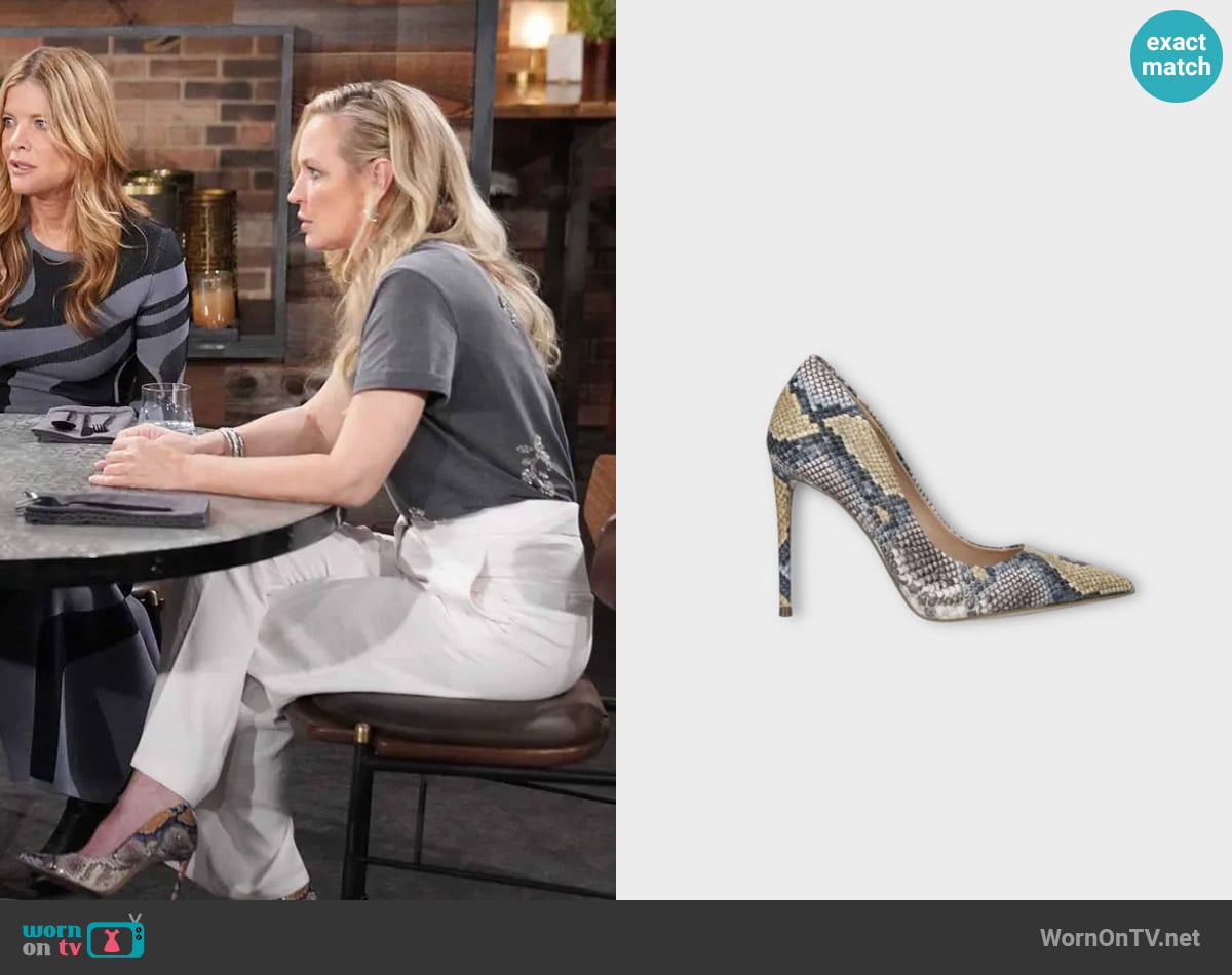 Steve Madden Lillie Heels worn by Sharon Newman (Sharon Case) on The Young and the Restless