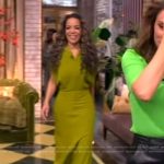 Sunny’s green satin midi dress on The View