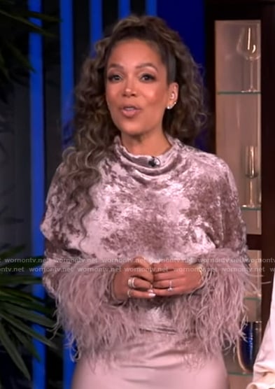 Sunny’s satin skirt and velvet top on The View