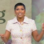 Tamron’s tweed metallic jacket on Tamron Hall Show
