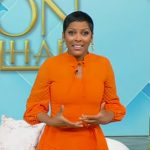 Tamron’s orange eyelet shirtdress on Tamron Hall Show