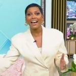 Tamron’s white double breasted blazer on Tamron Hall Show