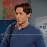 Tate’s blue waffle henley shirt on Days of our Lives
