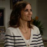 Taylor’s striped braid-trim cardigan on The Bold and the Beautiful
