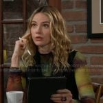 Tessa’s tie dye mesh dress on The Young and the Restless