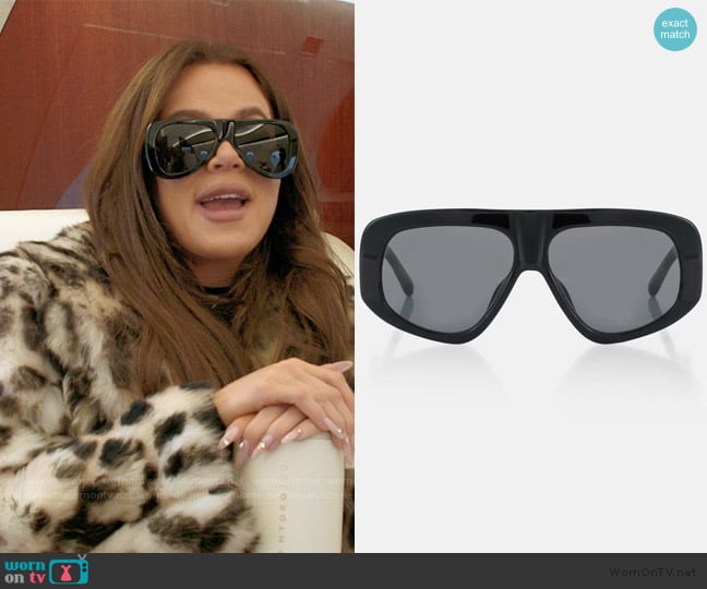 The Attico X Linda Farrow Attico57 aviator sunglasses worn by Khloe Kardashian (Khloe Kardashian) on The Kardashians
