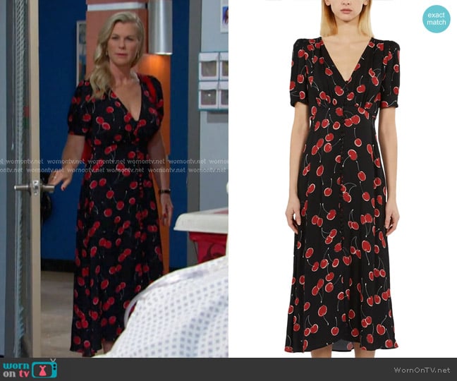 The Kooples Cherry Print Dress worn by Sami Brady (Alison Sweeney) on Days of our Lives
