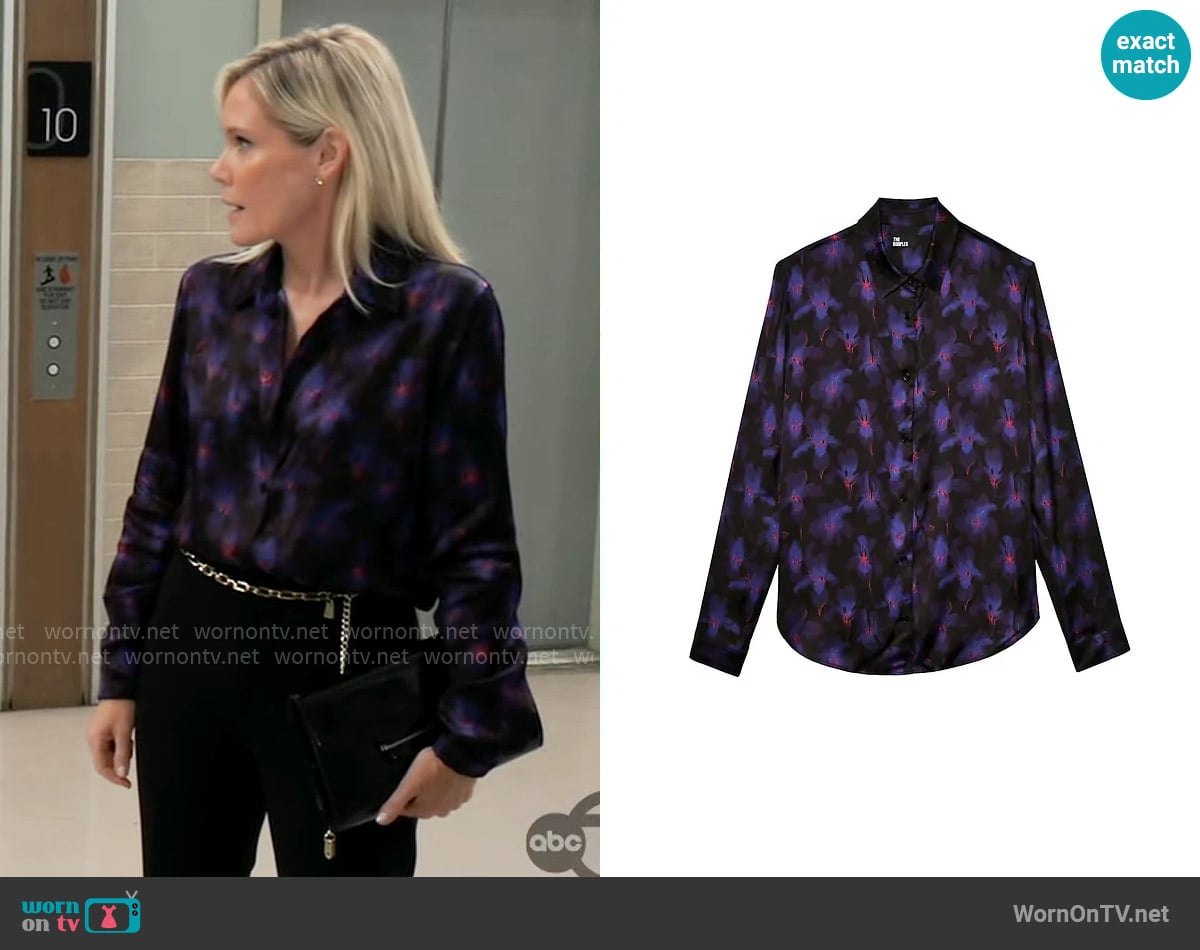 The Kooples Floral Print Shirt worn by Ava Jerome (Maura West) on General Hospital