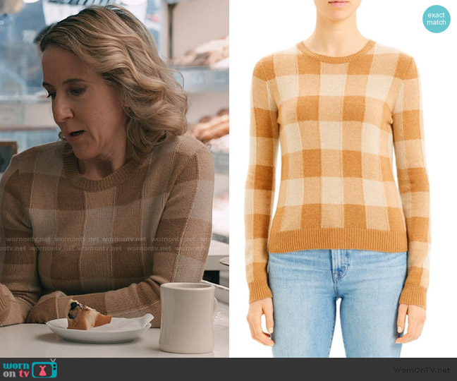 Theory Check Cashmere Sweater worn by Barb (Jenn Harris) on Elsbeth