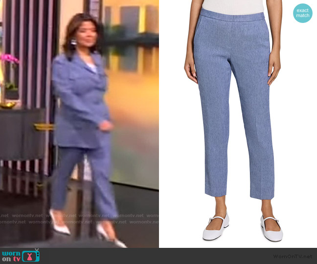 Theory Treeca Linen Blend Pull-On Crop Pants worn by Ana Navarro on The View