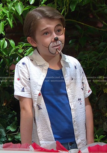 Thomas’s white embroidered shirt on Days of our Lives