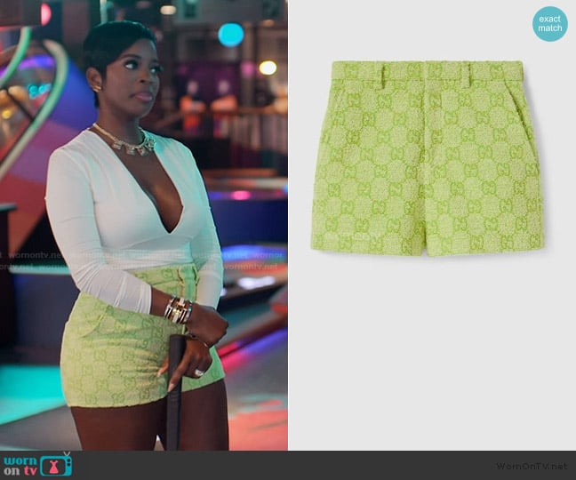 Gucci Logo Tweed Shorts worn by Shamea Morton Mwangi on The Real Housewives of Atlanta