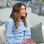 Tinx’s blue stripe shirtdress on Access Hollywood