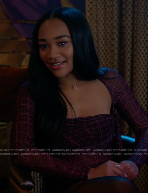 Tori’s plaid mini dress on All American