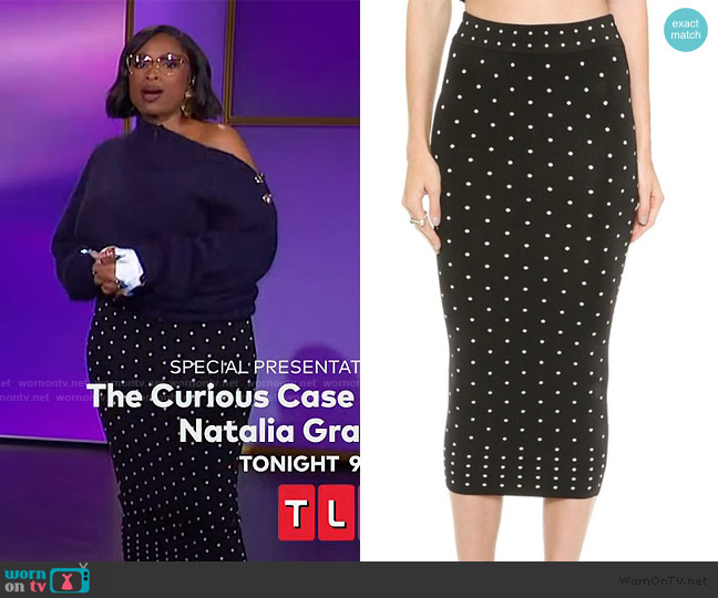 Torn by Ronny Kobo Polka Dot Print Skirt worn by Jennifer Hudson on The Jennifer Hudson Show