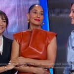 Tracee Ellis Ross’s brown leather top and skirt on Good Morning America