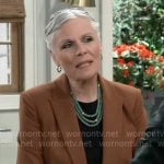 Tracy’s clay brown blazer on General Hospital