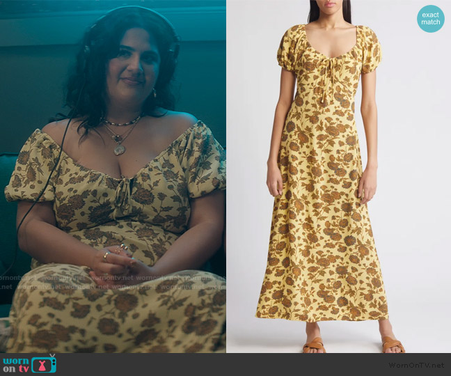 Treasure & Bond Floral Tie Front Maxi Dress