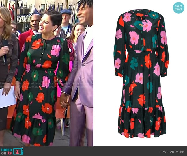 Tucker The Juliette Dress in Emerald Painted Poppies worn by Suleika Jaouad on Today