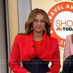 Tyra Banks’s red long blazer jacket on Today