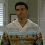 Tyrell’s printed fleece hoodie on Beyond the Gates