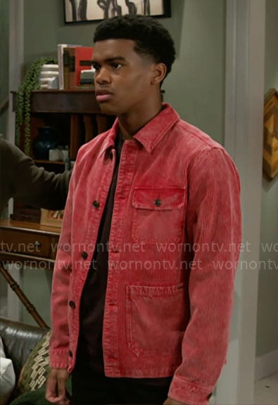 Tyrell’s red corduroy jacket on Beyond the Gates