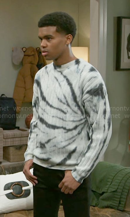 Tyrell’s tie dye sweater on Beyond the Gates