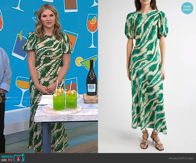 Ulla Johnson Ines Dress in Acacia worn by Jenna Bush Hager on Today