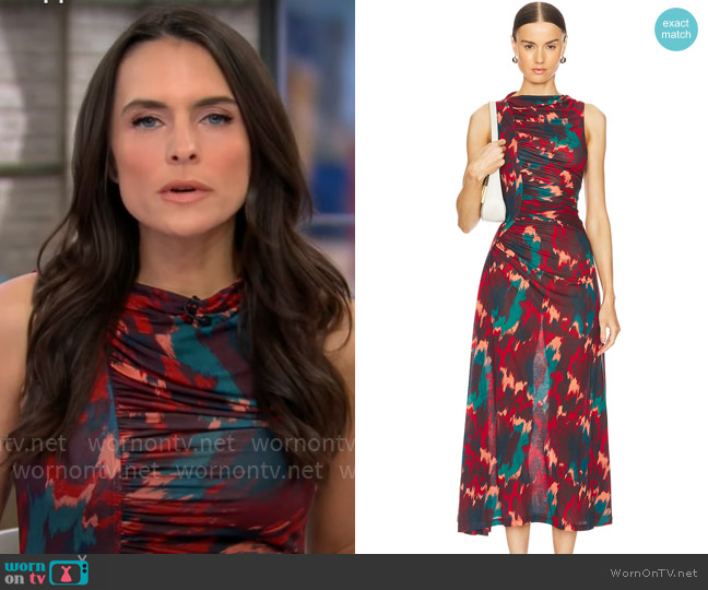 Ulla Johnson Livia Dress in Ametrine worn by Lilia Luciano on CBS Mornings