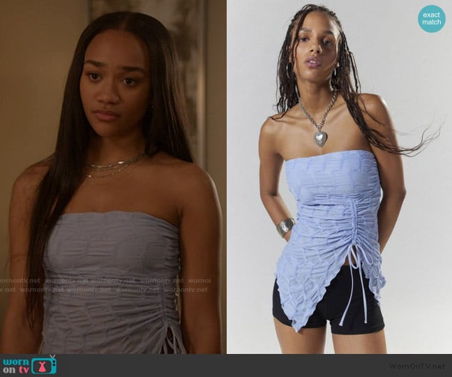 Silence + Noise Remy Textured Tube Top worn by Tori (Lauryn Hardy) on All American