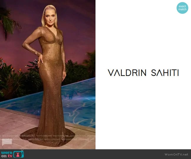 Valdrin Sahiti / Morgan Pinney Custom dress worn by Erika Jayne on The Real Housewives of Beverly Hills