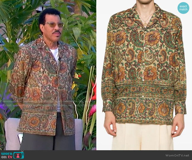 Valentino Garavani Paisley-print shirt in Green worn by Lionel Richie on American Idol