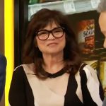Valerie Bertinelli’s abstract print cardigan on The Drew Barrymore Show