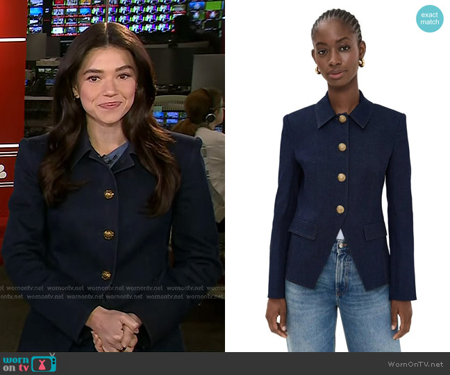Veronica Beard Aire Dickey Jacket in Midnight Wash worn by Julie Tsirkin on Today