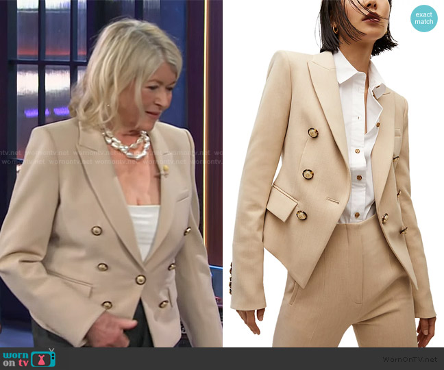 Veronica Beard Diego Dickey Blazer worn by Martha Stewart on The Kelly Clarkson Show