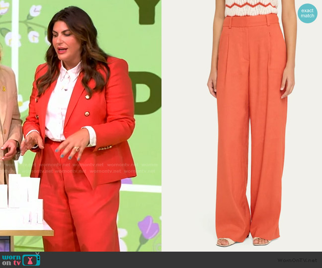 Veronice Beard Heyser Wide-Leg Pants in Persimmon worn by Katie Sturino on The View