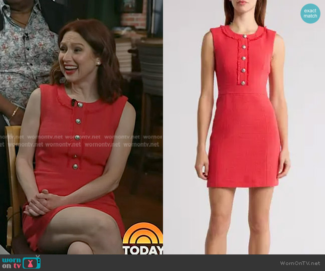 Veronica Beard Julie Tweed A-Line Minidress worn by Ellie Kemper on Today