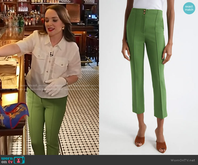 Veronica Beard Kean Crop Pants in Lemongrass worn by Rachel Dorion Guerin on Today