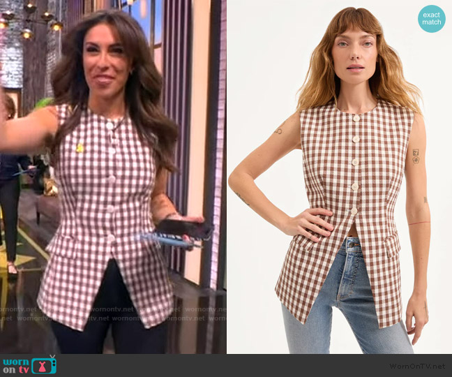 Veronica Beard Lois Gingham Seersucker Cutaway Vest worn by Alyssa Farah Griffin on The View
