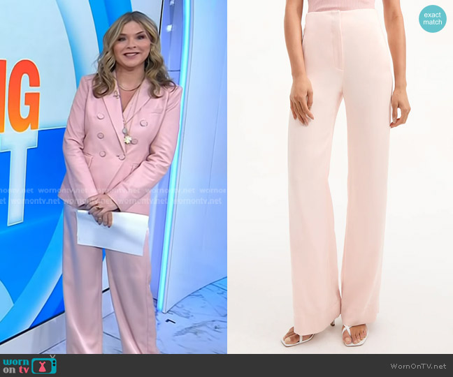 Veronica Beard Ronin Wide-Leg Pant in Pink Shell worn by Jenna Bush Hager on Today