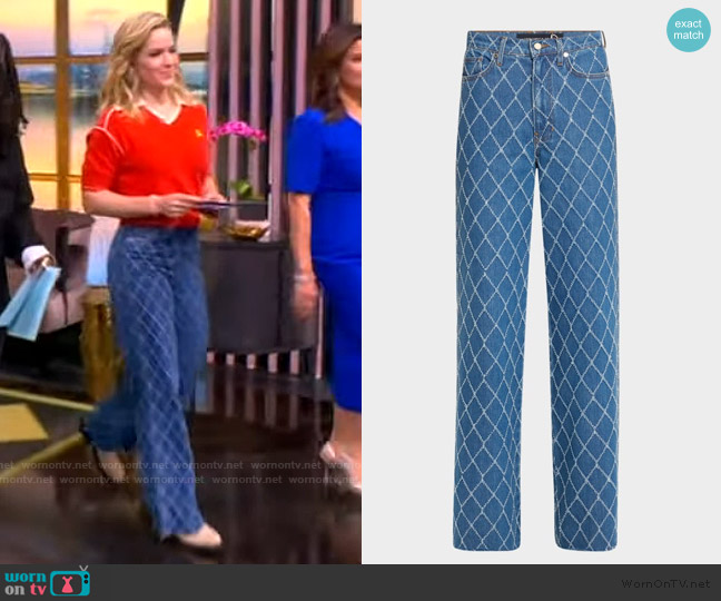 Veronica Beard Taylor High Rise Wide Leg Pants worn by Sara Haines on The View